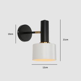 Living Room Bedroom Bedside Lamp (Option: Black white-Tricolor light)