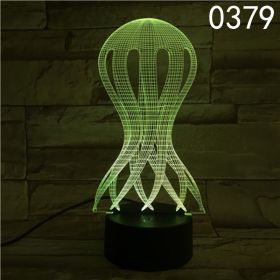 Creative Colorful USB Plug-in Touch 3d Small Night Lamp (Option: 0309color-Black 16color Remote Control)