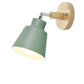 Wooden Zipper Bedside Wall Lamp (Option: Green-Without switch-With light source)