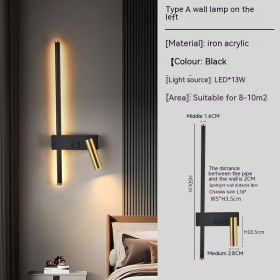 Living Room Sofa Background Wall Decorative Light Luxury Creative Bedroom Bedside Lamp (Option: Black Gold Type A Left)