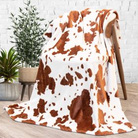 Cow Print Blanket Flannel Blanket (Option: )