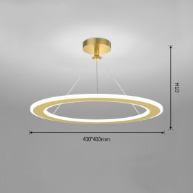 Simple Modern Circular Bedroom Study Chandelier (Option: Gold-Stepless dimming-410x410mm)