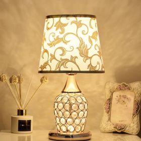 Crystal Table Lamp Ins Modern Bedroom Warm (Option: Phnom Penh Leaf B-Button with bulb-UK)