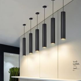 Long-tube Suspended Ceiling Lamp (Option: Black-6x40cm-warm light)