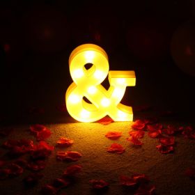 Luminous LED Letter Number Night Light English Alphabet Number Battery Lamp Romantic Wedding Christmas Party Decoration (Option: Always lit-Symbol)