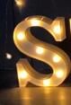 Luminous LED Letter Number Night Light English Alphabet Number Battery Lamp Romantic Wedding Christmas Party Decoration (Option: Always lit-S)