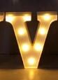 Luminous LED Letter Number Night Light English Alphabet Number Battery Lamp Romantic Wedding Christmas Party Decoration (Option: Always lit-V)