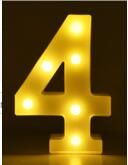 Luminous LED Letter Number Night Light English Alphabet Number Battery Lamp Romantic Wedding Christmas Party Decoration (Option: Always lit-4 Style)