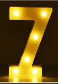 Luminous LED Letter Number Night Light English Alphabet Number Battery Lamp Romantic Wedding Christmas Party Decoration (Option: Always lit-7 Style)