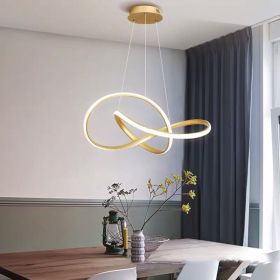 The Dining Room Chandelier Surrounds The Smart Eye Protection Living Room Bedroom (Option: Gold Style A 50cm-Three color dimming-220V)