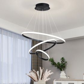 The Dining Room Chandelier Surrounds The Smart Eye Protection Living Room Bedroom (Option: Black B model 20x40x60CM-Stepless dimming-220V)