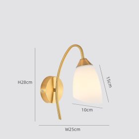 Bedroom Bedside Wall Lamp Hallway Hallway Indoor Living Room (Option: Copper bevel-No bulb)