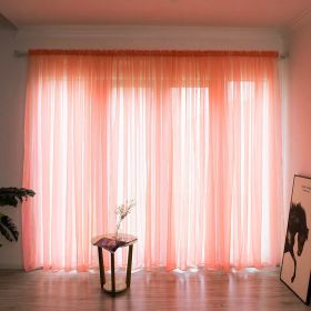 Simple And Modern Balcony Solid Color Gauze Curtain (Option: Orange-2.5x2.7Hook)