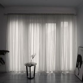 Simple And Modern Balcony Solid Color Gauze Curtain (Option: Silver-1.5x2.7Hook)