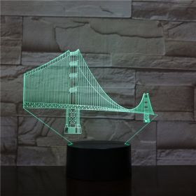 Manhattan Bridge Night Light Creative Gift Illusion Led Colorful Light (Option: USBbattery touch 7colors)