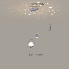 Bedroom Pendant Lamp Starry Sky Projection (Option: Grey Gold-D)