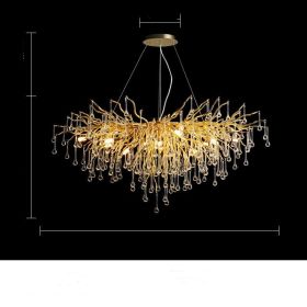 Postmodern Light Luxury Chandelier Water Drop Crystal Lamp Atmosphere (Option: L120-9W light source)