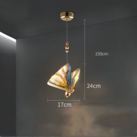 Butterfly Chandelier Bedside Enamelled Dining Hall Staircase (Option: Large and colorful-White light)