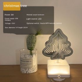 Creative Three-dimensional Rotating Ambience Light Bedroom (Option: 16 Remote Control-Christmas Tree-USB)