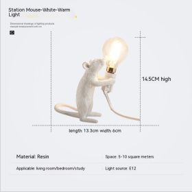 Resin Animal Mini Mouse Decorative Lamp (Option: UK Without Light Source-White Standing Mouse)