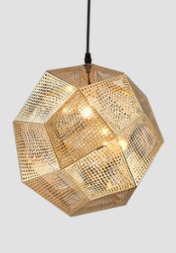 Pendant Modern Simple Grid Light Shadow Polyhedral Ball (Option: Gold-81.5cm)