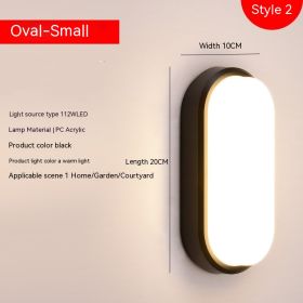 Outdoor Waterproof Wall Lamp Moisture-proof Ceiling (Option: Small Black Oval Warm Light)