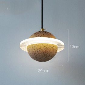 Planet Small Chandelier Red Single Head Bedroom Bedside Lamp (Option: Type C sand yellow)