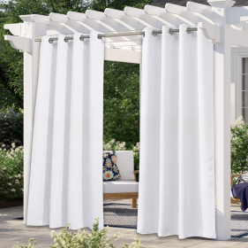 Solid Color Outdoor Waterproof And Sun Protection UV Protection High Precision Black Silk Shading Curtain (Option: White-132 × 213cm)