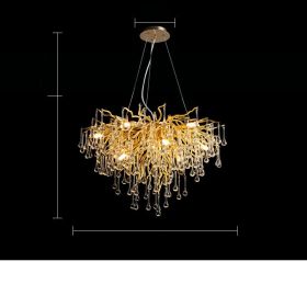 Postmodern Light Luxury Chandelier Water Drop Crystal Lamp Atmosphere (Option: 120C-9W light source)