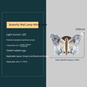 Butterfly Bedroom Decorative Lamp Wall Lamp (Option: White light)