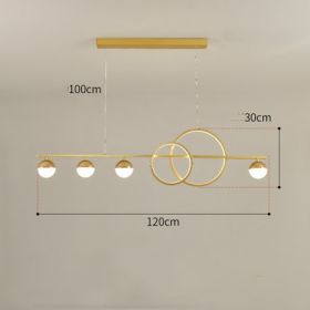 Rectangular Table Lamp Creative New Dining Room Bar Simple Modern Chandelier (Option: Gold 120CM-Tricolor light)