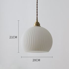 Minimal Personalized Restaurant Bar Balcony Bar Cafe Single Head Pendant Lamp (Option: White-20cm)