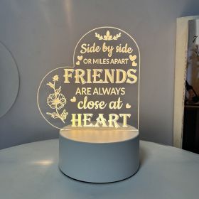 Creative 3D Night Heart Shaped Blessing Language USB Small Table Lamp (Option: Color18-Three color USB)