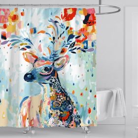 Mandala Starry Sky DIY Polyester Shower Curtain Waterproof (Option: The deer-180x180cm)