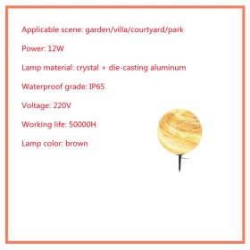 Solar Lawn Outdoor Waterproof Villa Garden Grass Earth Lamp (Option: Coffee-15cm)