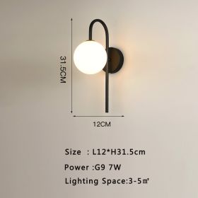 Modern Minimalist Hotel Living Room Background Wall Light (Option: 6732black-Warm light)