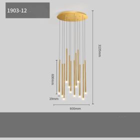 Villa Light Luxury Living Room Floor Lamp (Option: 12head gold-Neutral light)