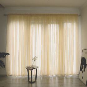 Simple And Modern Balcony Solid Color Gauze Curtain (Option: Gold-3x2.7Hook)