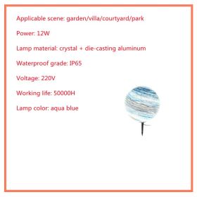 Solar Lawn Outdoor Waterproof Villa Garden Grass Earth Lamp (Option: Water Blue-15cm)