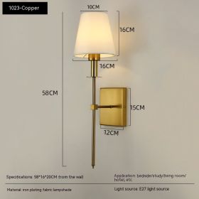 Indoor Bedroom Bedside Reading Wall Lamp (Option: 12W White Light Bulb-1023 Intrinsic Color Of Copper)