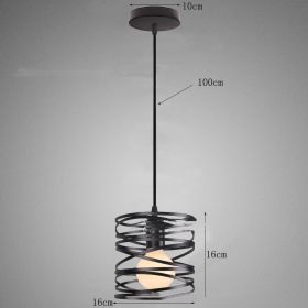 Restaurant Cafe Bar Iron Art Single Head Post Modern Chandelier (Option: C style small black)