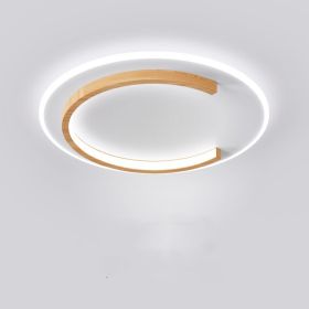 Log Ceiling Led Light Round Bedroom (Option: White light-B)