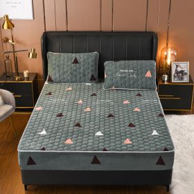 Crystal Pile Clip Cotton Bed Bonnet Thickened Coral Pile Bed Cover In Autumn And Winter (Option: )