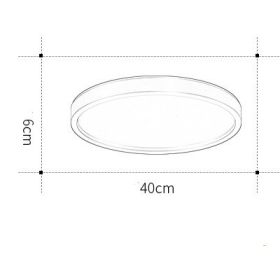 Room Master Bedroom Light Nordic Study Light Modern Simple Led Ceiling Light (Option: Diameter 40cm-White light)