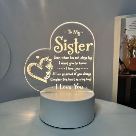 Creative 3D Night Heart Shaped Blessing Language USB Small Table Lamp (Option: Color13-Three color USB)