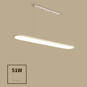 Modern Simple Creative Strip Bar Led Office Lighting Restaurant Chandelier (Option: White extra size-Tricolor)