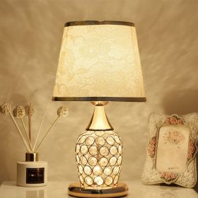 Crystal Table Lamp Ins Modern Bedroom Warm (Option: Rose in Phnom Penh-Button with bulb-UK)