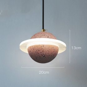 Planet Small Chandelier Red Single Head Bedroom Bedside Lamp (Option: Model C sand pink)