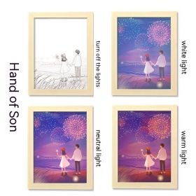 LED Luminous USB Interface Picture Frame Decorative Painting Bedroom Bedside Small Night Lamp Decoration (Option: Holding Hands-23x32cm)