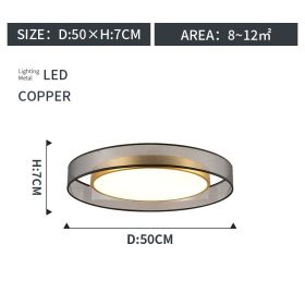 Round Living Room Ceiling Lamp (Option: Copper-50cm)